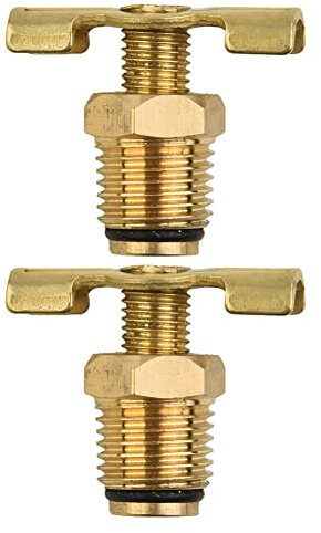 ZYNCUE Air Compressor Tank 1/4 BSP Drain Plug Valve/tap/drain Cock with T-handle, for air compressor, 2 Pcs