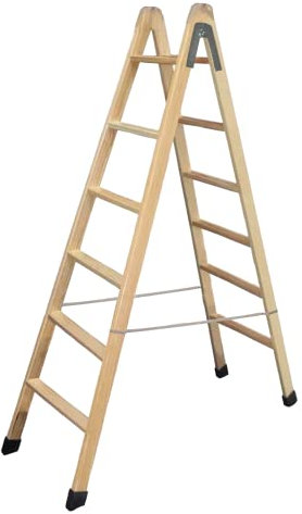 PERSUM - Escalera DE Madera Tijera Profesional 6 PELDAÑOS