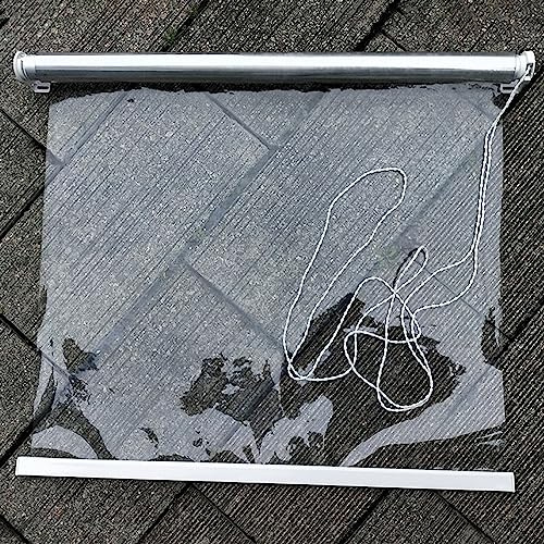 SANJIAOJIA Persiana Enrollable de PVC Transparente Pérgola para Exteriores,Estores Transparente Impermeable con Accesorios,Cortina a Prueba de Lluvia,Prueba de Polvo,Ancho x Alto (140x250cm)
