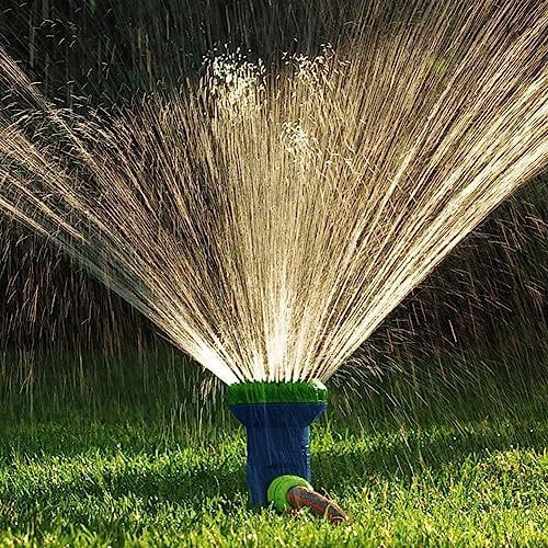 Rasensprinkler, 360° Drehbar Auto 9 Sprühmodi Rasen Garten Sprinkler Bewässerungssystem, Geeignet für Rasen Terrasse Wasserspray Gras Hof