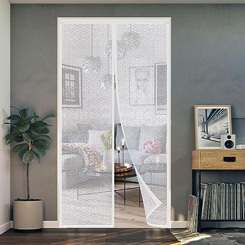 AQKaki Magnétique Rideau de Porte Isolant Thermique, EVA Isolation Thermique Porte Imperméable CoupeVent Fermeture Automatique Rideau Thermique Isolant Anti Froid Cuisine Balcon Chambres-210x255cm