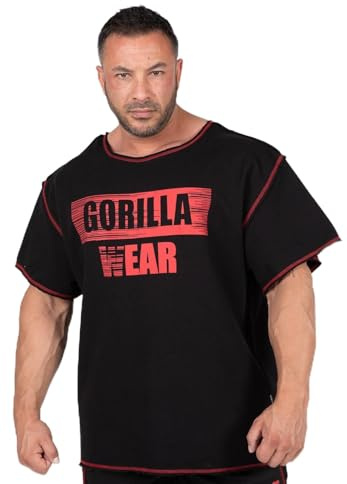 Gorilla Wear Wallace Workout Top Bodybuilding Old School Shirt weiter Halsausschnitt Doppelgrößen
