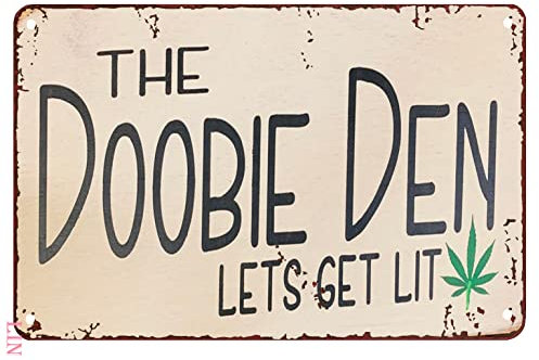 Funny Metal Bathroom Sign - Marijuana Dispensary Decor, Ca-nna-bis Weed Gift, Tin Sign Chic Art Wall Decorations, Iron Plaque for Living Room Office 12x8 Inch