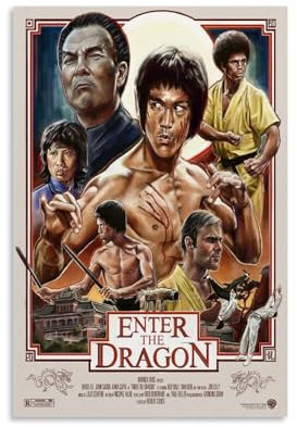 YBRAVO Movie Bruce Lee Poster Dekorative Malerei Leinwand Wandkunst Wohnzimmer Poster Schlafzimmer Malerei,Wandkunst Bilddruck Moderne Familienzimmer Dekor 08x12inch(20x30cm)