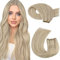 Moresoo 100g Tressen Echthaar 50 cm Aschblond mit Platinblond Echthaar Tressen Glattes Haar Für Partys, Hochzeiten, Veranstaltungen,Leicht zu Tragen und Weich #18/613