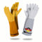 LAUTER SCHUTZ ® DORNENSICHERE Rindsleder Handschuhe -Mit Rückennaht für Bewegungsfreiheit und Komfort (M, Gelb)