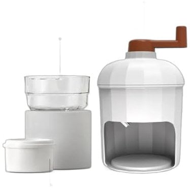 Poo4kark Home Manueller Schneeerzeuger, Eiswürfelzerkleinerer, Hand-Eisrasierer, manueller Eiszerkleinerer für hausgemachte Schnee-Sommer-Erfrischung (White, 19.5x10.5cm)