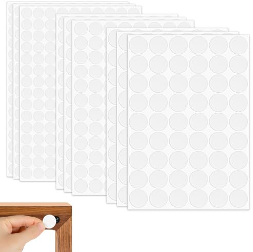 870 Feuilles de Cache Vis Autocollants en PVC Blanc Pour Décoration de Meubles en Bois (12 mm, 15 mm, 21 mm)