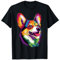 Corgi con i Colori dell'arcobaleno Cani Welsh Corgi Cardigan Maglietta