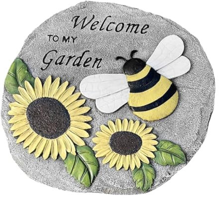 Milisten Dalles De Patio Pour Jardin Résine Décor De Japonais Avec Motif Abeille Tournesol Pour Terrasse Ou Pelouse
