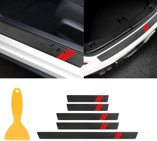 Auto Einstiegsleisten Kohlefaser Aufkleber für Audi Q5 FY S-Line SQ5 2018-2021, Auto Carbon Fiber Einstiegsleisten Türschweller Auto Einstiegsleisten Schutzfolie Türschweller, 5 Stück