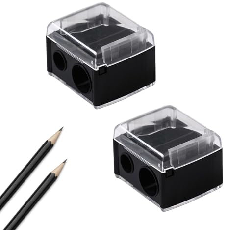 2 Stück Makeup Sharpener Anspitzer, Kosmetikspitzer, Spitzer für Kajalstifte - Universal Anspitzer für Augenbrauenstift, Lippenkonturenstift, Eyeliner, Präzisionsklingen