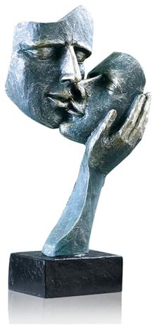 KUKUUU Paar Kuss Statue Kunst Skulptur Hochzeit Bücherregal Schlafzimmer Geschenk Dekor(Bronze)