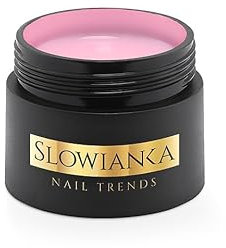 Slowianka Nail Trends Konstruktionsgel, Baugel UV, LED Gel, Baby Boomer Cover Ideal Tixotropy, Easy Levelling, Einfacher Selbstnivellierung, 15g Aufbaugel für Gelnägel, Build Gel für UV Lampe Rosa
