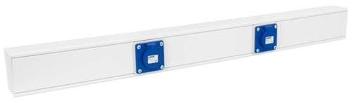 Brüstungskanal/Fensterbank-Kanal mit 2x Steckdosen und Wago-Anschlussbox | 70x100x1000 mm | Komplett vorverdrahtet & anschlussbreit (C-E-E)