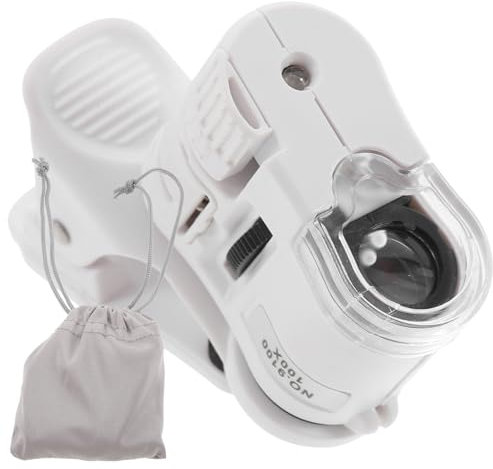 ARTIBETTER 100 Stück Handy Clip Mikroskop Tragbare Lupe mit LED Licht für Schmuckbewertung Antikensicht Camping und Reisen