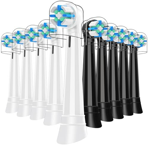 10 PCAK iO Toothbrush Heads Compatible with Oral B iO 2/3/4/5/6/7/8/9/10 Series Electric Toothbrush,Gentle Cleaning iO Electric Toothbrush Heads for Teeth & Gum Protection(White/Black)