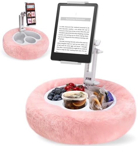 Nakelulu Supporto per Tablet con Cuscino, Supporto Regolabile per Kindle da Letto con Ciotola e Cuscino Staccabili, Cuscino per iPad per Tablet, iPad, iPhone, Kindle, Switch e Tutti i Dispositivi da