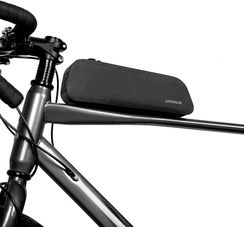UROUK Fahrradtasche Oberrohr Oberrohrtasche Rennrad Wasserdicht Reißverschluss Für Mountainbike Fahrradzubehör Schwarz