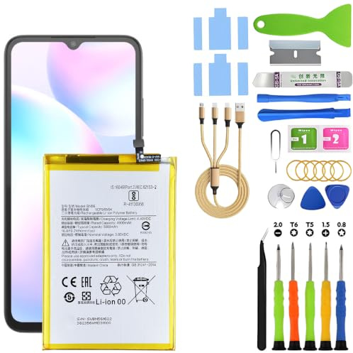Batterie Akku für Redmi A1/A1+/9A/9AT/10A/Poco M2 Pro BN56 | 5000mAh Werkzeugsatz tragen，Batterie ersetzen，Lithium-Polymer，für Modelle:M2006C3LG M2006C3LI M2006C3LC M2004C3L