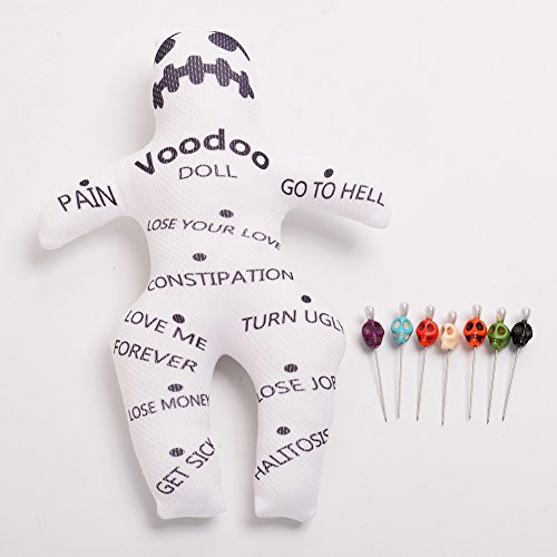 BLESSUME Zauber Voodoo Puppe mit 7 Anders Farbe Schädel Stifte (Weiß 1)