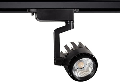 LEDKIA LIGHTING - LED Strahler für 1-Phasenstromschiene | 30W Leistung | 2400 lm Lichtstrom | COB Technologie | Aluminiumkonstruktion, Schwarz, 4000K Neutralweiß, 1 Stück