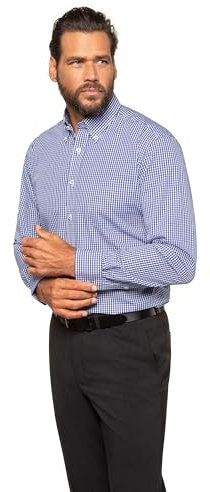 JP 1880 Hommes Grandes Tailles L-8XL Chemise, Carreaux Vichy, Jusqu'au 8XL, Comfort Fit Bleu Clair 6XL 722859 71-6XL