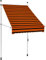 vidaXL Auvent Manuel Rétractable Auvent de Terrasse Banne de Jardin Store de Balcon Auvent d'Extérieur Ombrage des Fenêtres 100 cm Orange et Marron