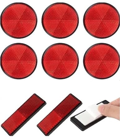 8pc Muliti Purpose Red Light Reflectors Rear Trailer Reflector Disks Caravan Bike