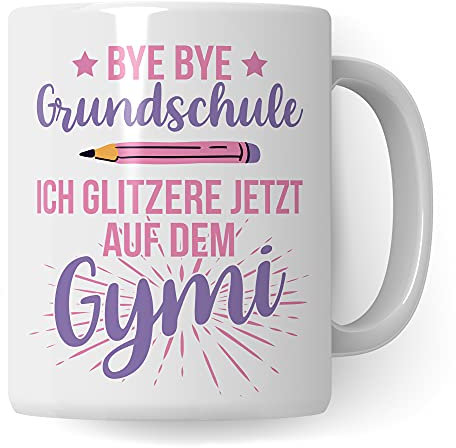 Gymnasium 5. Klasse Geschenk, Tasse Schulwechsel Grundschule Gymnasium Übergang Geschenk, Geschenkidee Übertritt Gymnasiastin, Kakaobecher Schule Schülerin Mädchen Gymi Becher