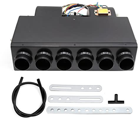 Evaporador de aire acondicionado de 12 V para debajo del salpicadero, unidad de calor y frío, 3 velocidades, 6 puertos, 12 V