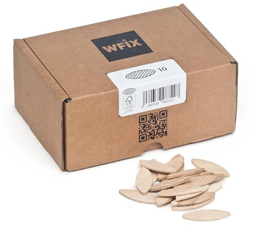 Flachdübel von WFix Größe 10 | 250 Stück Dübel aus massiver Buche im robusten Karton | Kompatibel mit der Dübelfräse & Lamellofräse | Holzdübel wie Lamello