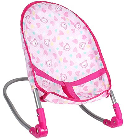 Fenteer Miniatur Schaukelstuhl/Krippe/Hochstuhl/Schaukel Puppenhausmöbel für Puppenstube Babyzimmer Deko - Schaukelstuhl