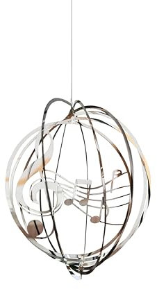 Edelstahl-Windspiel Violinschlüssel und Noten, flach oder als Kugel