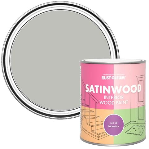 Rust-Oleum Grey Satinwood Interior Wood Paint - Flint 750ml