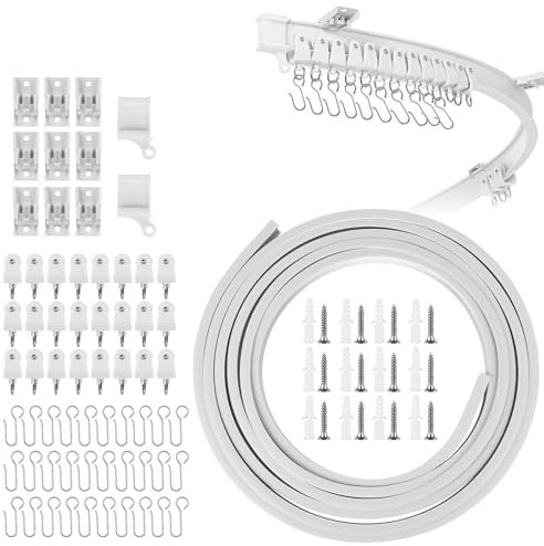 BYZESTY Flexible Decke Vorhangschiene 5m Deckenvorhangschiene, Vorhangschienen, Gebogene Gardinenschiene, Vorhangschiene Flexible Gardinenschiene Flexible Vorhangschiene Gardinenschiene Deckenmontage