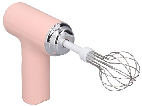 Electric Egg Beater Cordless Handheld Mixer, Compact Hand Whisk for Kitchen Cooking, Handheld Egg Mixer with 3 Speeds for Baking (Pink)
