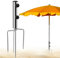 Taufe Erdspieß Sonnenschirm, Schirmständer Strand Rasendorn für Sonnenschirm aus Metall Spieß Schirmständer mit 4 Heringen, Einstellbar Robuster für Strand Gras Sand