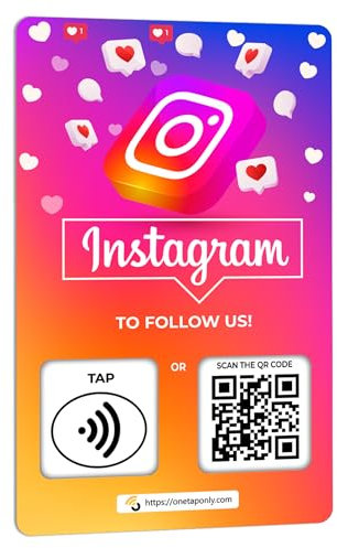 1 Instagram Tap Review QR-Code | Kontaktlose Rezensionskarte | NFC Tap Card | NFC-Karten unbegrenzte Nutzung