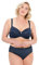 Ulla Popken Damen Bügel-BH, Softschale, Cup B-E, Nachtblau, 95C EU