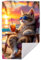 RPLUS Strandtuch 70 x 140 cm mit Katze-Motiv – Baumwolle, weich - Badetuch