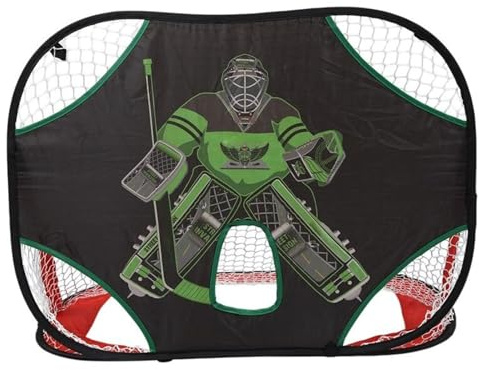 LLHCF Polyster Substanz Eishockey Praxis Hervorhebung Torwart Torplan für hervorragende Genauigkeit und realistische Übungen Kugel Hockey Tor mit Ecktaschen