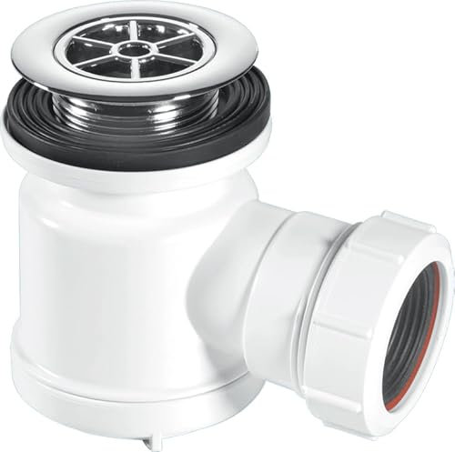 McAlpine STW3-RB Water Seal Shower Trap Chrome Plated Brass-19mm, White