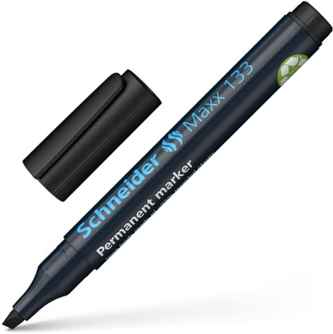Schneider Pennarello Indelebile Maxx 133, ricaricabile, 1 + 4 mm, Nero, Confezione in blister