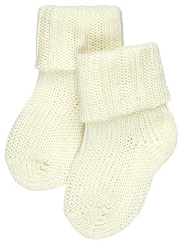 FALKE Flausch B So lana cotone tinta unita 1 paio, Calzini Unisex - Bimbi 0-24, Bianco Off-White 2040, 74-80