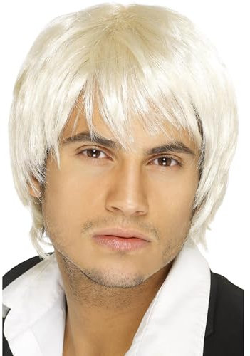 Smiffys Boyband Perücke, Blond, Kurzer Stil