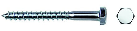 Zèle 9860571 – Vis à bois 6 pans dIN571 8 x 60 mm zingué