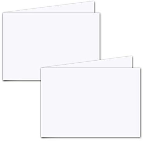 50x faltbares Einlege-Papier, quer-doppelt, für B6 Doppelkarten - hochweiß - 112 x 336 mm (112 x 168 mm gefaltet) - ideal zum Bedrucken mit Tinte und Laser - hochwertiges Papier von GUSTAV NEUSER