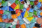 200g Soft Glas-Mosaiksteine unregelmäßig (Polygonal) glänzend, nicht lichtdurchlässig (Buntmix)