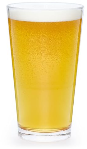 Libbey 15766 Restaurant Basics Stacking 16 oz Pint Glasses Set of 12, All Purpose Heavy Duty Glasses, Durable Glass Drinkware for Spirits and More